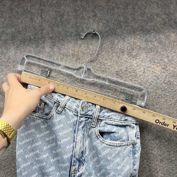 Playboy PacSun Jeans Womens 22 Light Wash All Over Logo High Rise Denim - Picture 9 of 10